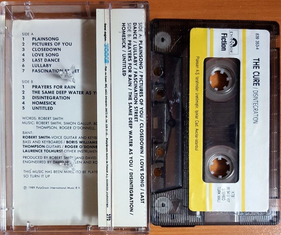 THE CURE - DISINTEGRATION (1990) PLAKSAN KASET 2.EL