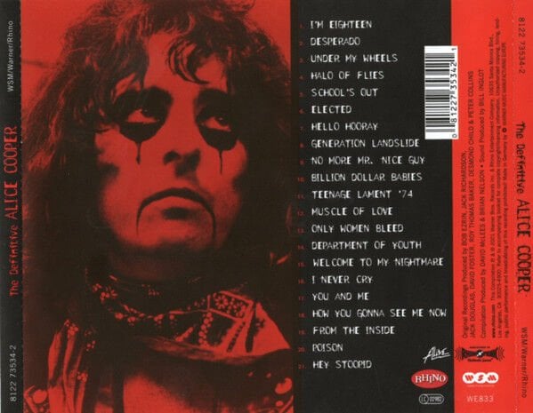 ALICE COOPER – THE DEFINITIVE ALICE COOPER (2001) - CD REISSUE JEWEL CASE AMBALAJINDA SIFIR