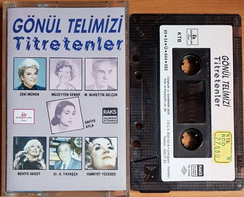 GÖNÜL TELİMİZİ TİTRETENLER / ZEKİ MÜREN, SAFİYE AYLA, BEHİYE AKSOY, MÜZEYYEN SENAR (1989) KASET 2.EL