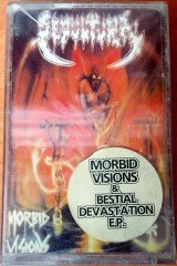 SEPULTURA - MORBID VISIONS / BESTIAL DEVASTATION CASSETTE MADE IN TURKEY ''NEW''
