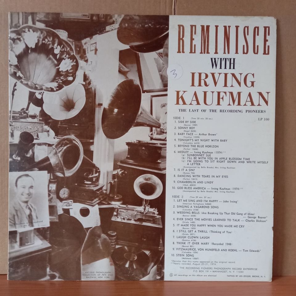 REMINISCE WITH IRVING KAUFMAN / THE LAST OF THE RECORDING PIONEERS - LP 2.EL PLAK