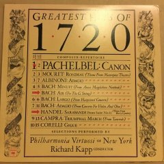 GREATEST HITS OF 1720 PACHELBEL, MOURET, ALBINONI, BACH, HANDEL.. (1977) 2.EL PLAK