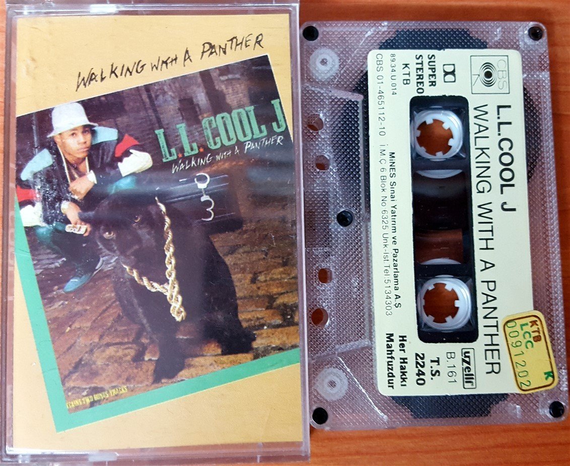 LL COOL J - WALKING WITH A PANTHER (1989) UZELLI CASSETTE MADE IN TURKEY ''USED'' PAPER LABEL