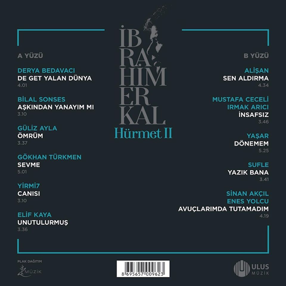 İBRAHİM ERKAL SAYGI ALBÜMÜ - HÜRMET VOL 2 / MUSTAFA CECELİ ALİŞAN SİNAN AKÇİL ELİF KAYA GÜLİZ AYLA ... (2024) - LP 180GR GATEFOLD TURKUAZ RENKLİ SIFIR PLAK