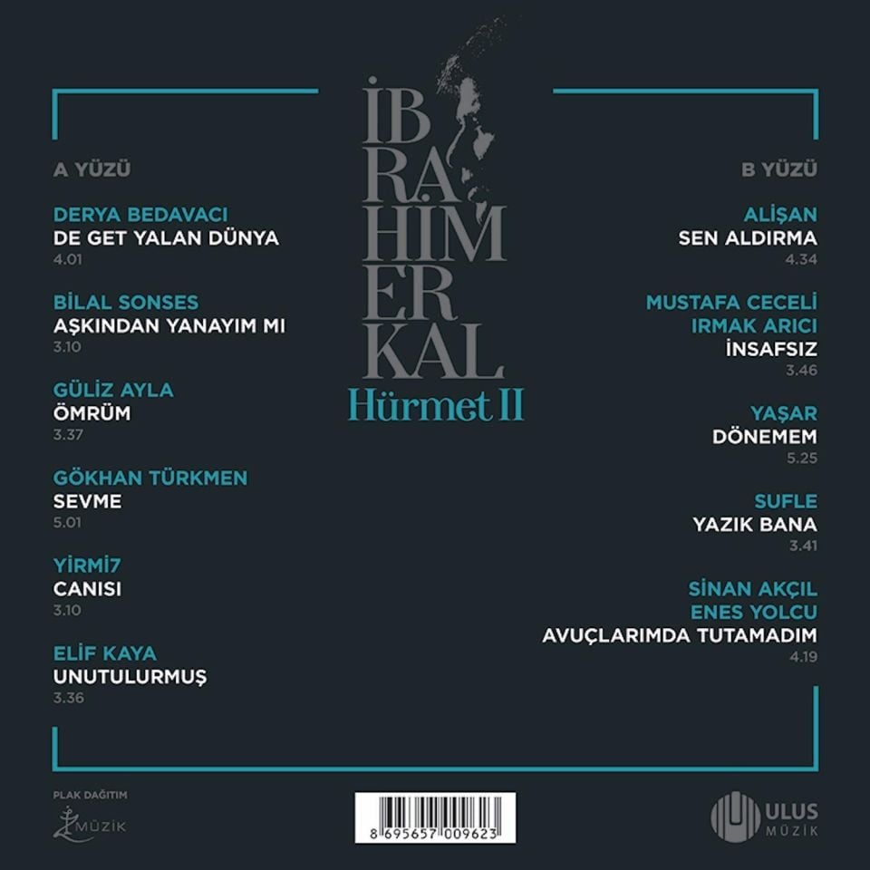 İBRAHİM ERKAL SAYGI ALBÜMÜ - HÜRMET VOL 2 / MUSTAFA CECELİ ALİŞAN SİNAN AKÇİL ELİF KAYA GÜLİZ AYLA ... (2024) - LP 180GR GATEFOLD TURKUAZ RENKLİ SIFIR PLAK