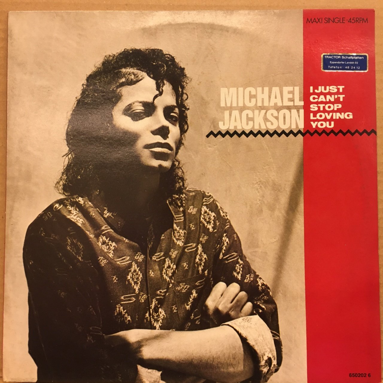MICHAEL JACKSON - I JUST CAN'T STOP LOVING YOU 12''MAXISINGLE 1987 2.EL PLAK