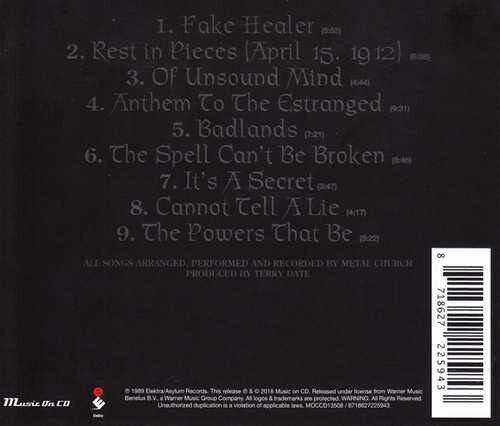 METAL CHURCH – BLESSING IN DISGUISE (1989) - AMBALAJI AÇIK SIFIR CD