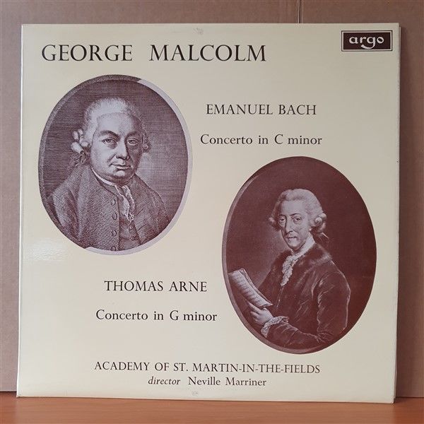 GEORGE MALCOLM / EMANUEL BACH: CONCERTO IN C MINOR / THOMAS ARNE: CONCERTO IN G MINOR / ACADEMY OF ST. MARTIN-IN-THE-FIELDS, NEVILLE MARRINER (1968) - LP 2.EL PLAK