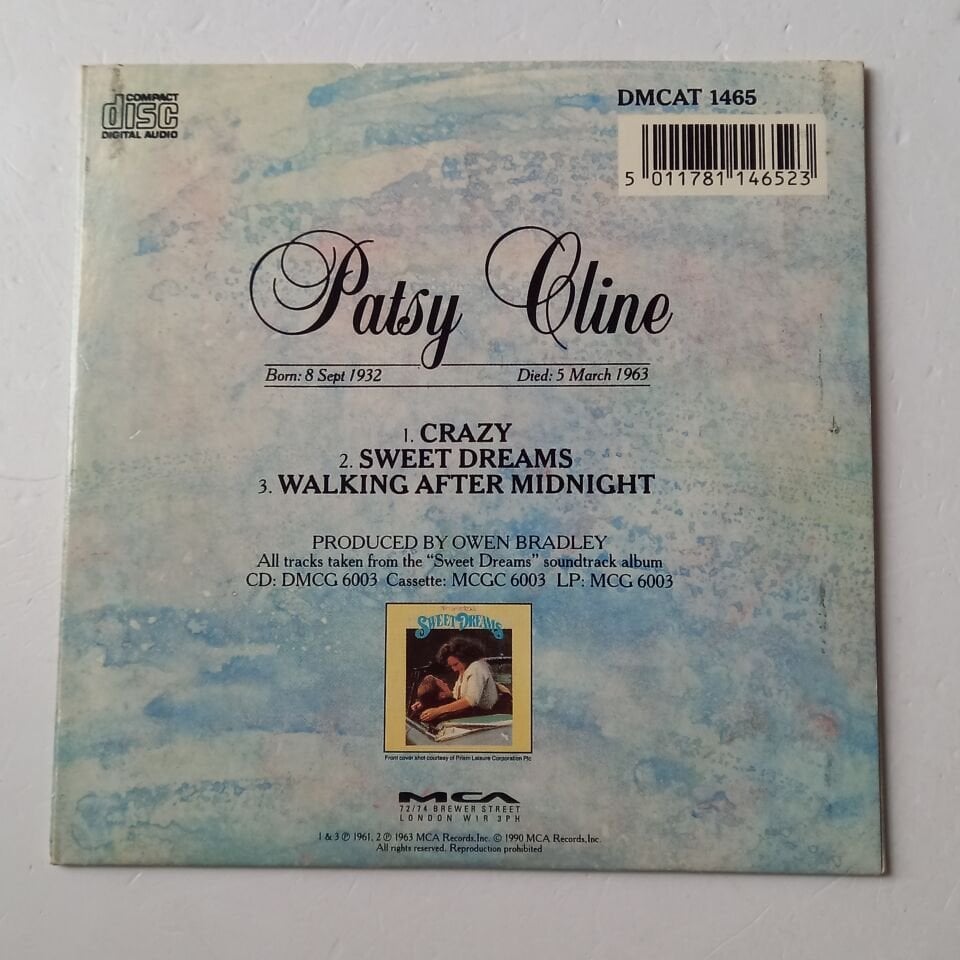 PATSY CLINE – CRAZY (1990) - CD SINGLE REISSUE CARDBOARD SLEEVE 2.EL