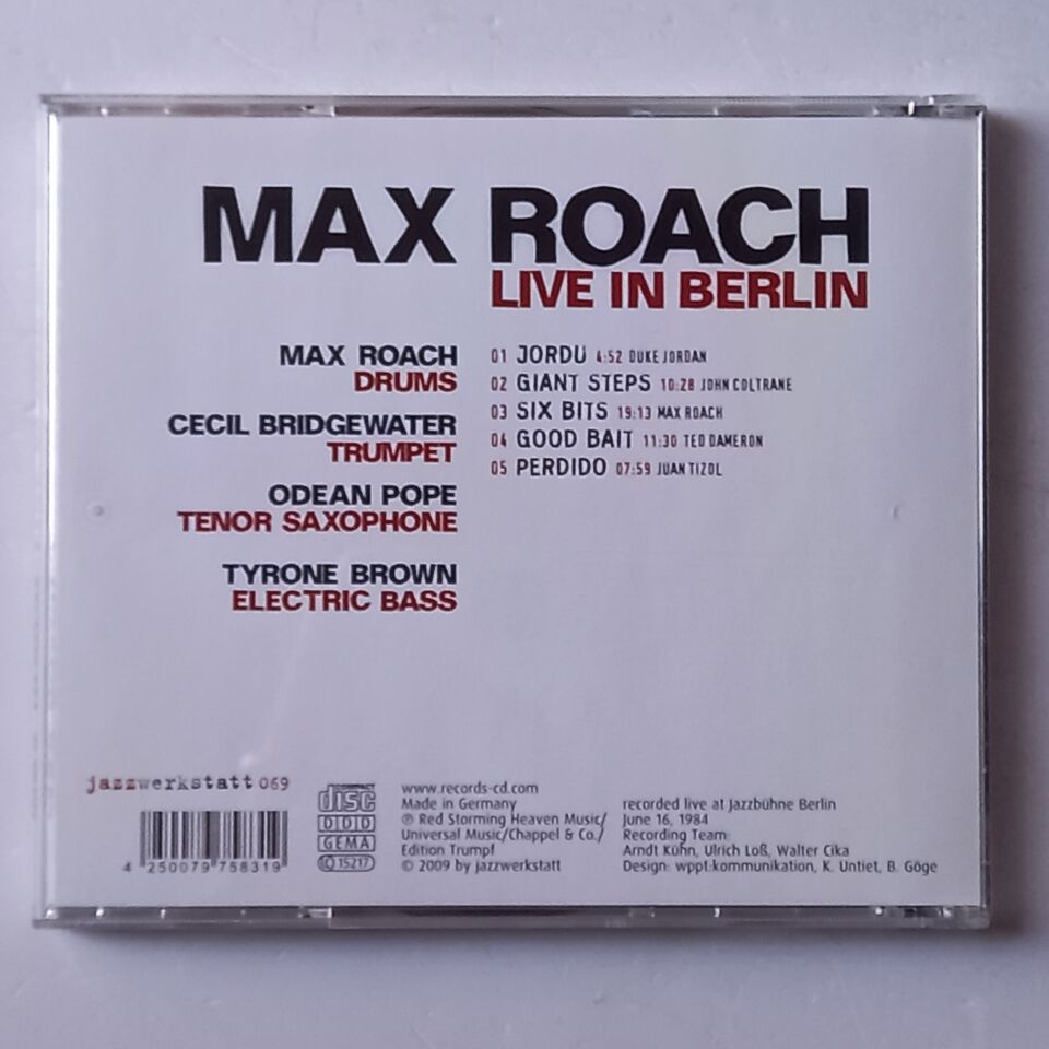 MAX ROACH – LIVE IN BERLIN (1990) - CD 2009 REISSUE 2.EL