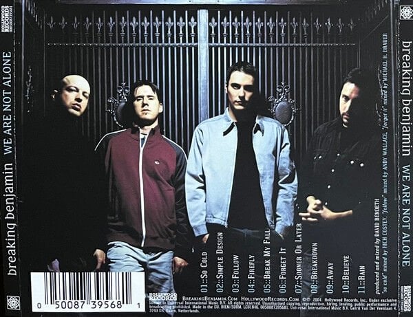 BREAKING BENJAMIN – WE ARE NOT ALONE (2004) - CD REISSUE JEWEL CASE AMBALAJINDA SIFIR