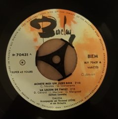 DALIDA - ACHETE MOI UN JUKE BOX/LA LEÇON DE TWIST/T'AIMERAI TOUJOURS/LE CIEL BLEU 7'' 45 DEVİR 2.EL