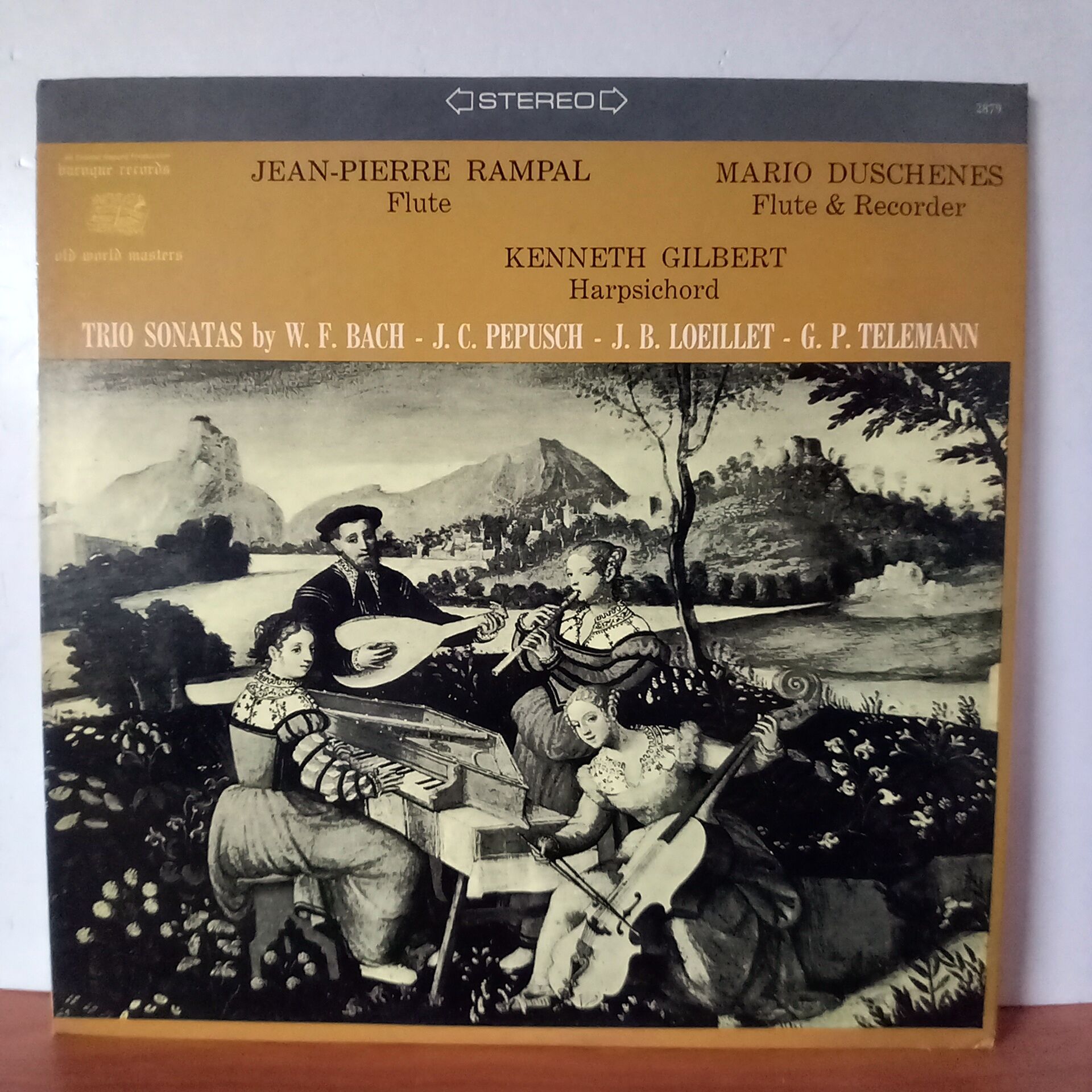 JEAN-PIERRE RAMPAL, MARIO DUSCHENES, KENNETH GILBERT – TRIO SONATAS BY W. F. BACH - J. C. PEPUCSCH - J. B. LOEILLET - G. P TELEMANN - LP 2.EL PLAK