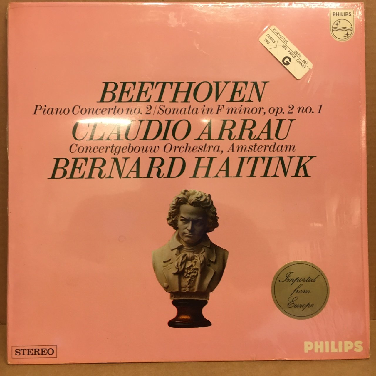 BEETHOVEN PIANO CON. NO 2 CLAUDIO ARRAU BERNARD HAITINK 2.EL PLAK