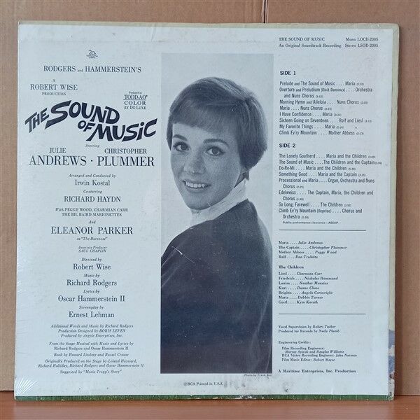 THE SOUND OF MUSIC [AN ORIGINAL SOUNDTRACK RECORDING] / RODGERS AND HAMMERSTEIN / JULIE ANDREWS, CHRISTOPHER PLUMMER, IRWIN KOSTAL (1965) - LP DÖNEM BASKISI SIFIR PLAK