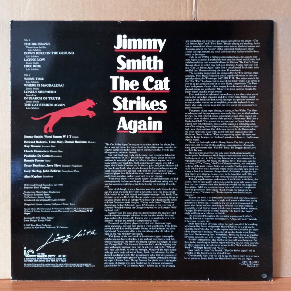 JIMMY SMITH – THE CAT STRIKES AGAIN (1981) - LP 2.EL PLAK