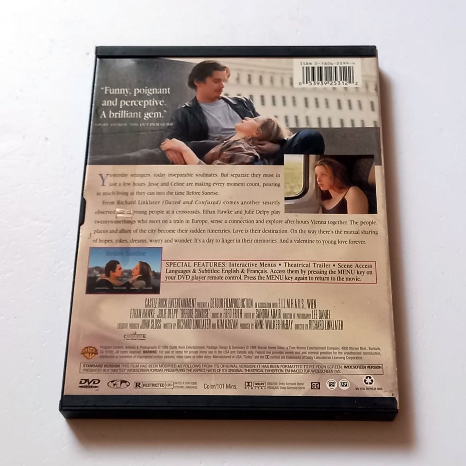 BEFORE SUNRISE - ETHAN HAWKE, JULIE DELPY - YÖN.: RICHARD LINKLATER - DVD  SNAPCASE 1.BÖLGE TÜRKÇE ALTYAZI YOKTUR 2.EL
