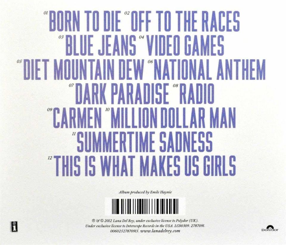 LANA DEL REY - BORN TO DIE (2012) - CD JEWEL CASE AMBALJINDA SIFIR