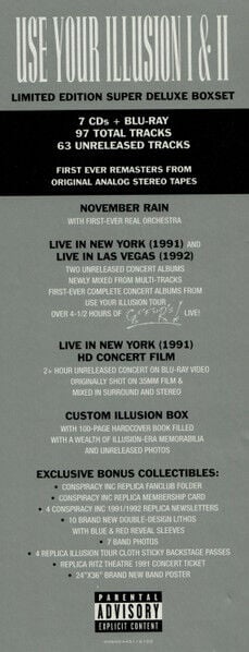 GUNS N'ROSES - USE YOUR ILLUSIONS I & II (1991) - 7xCD + BLU-RAY & SPECIAL COLLECTABLES BOX SET