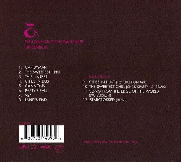 SIOUXSIE & THE BANSHEES – TINDERBOX (1986) - CD REMASTERED 2022 REISSUE DIGIPAK AMBALAJINDA SIFIR