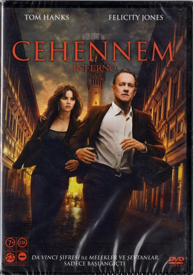 INFERNO - CEHENNEM - TOM HANKS - RON HOWARD, DAN BROWN - DVD AMBALAJINDA SIFIR