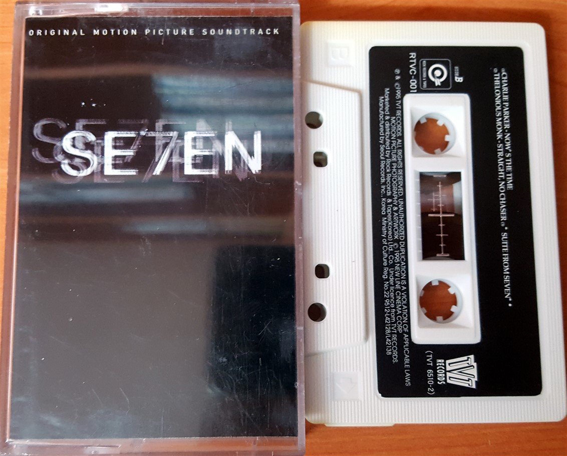 SEVEN - SOUNDTRACK MARVIN GAYE CHARLIE PARKER BILLIE HOLIDAY CASSETTE MADE IN KOREA ''USED'' PAPER LABEL