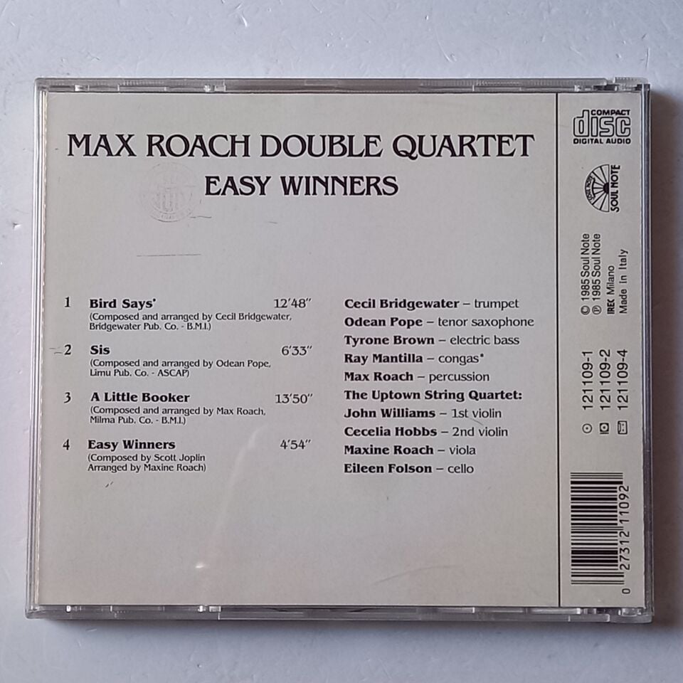 MAX ROACH DOUBLE QUARTET – EASY WINNERS (1985) - CD 2.EL