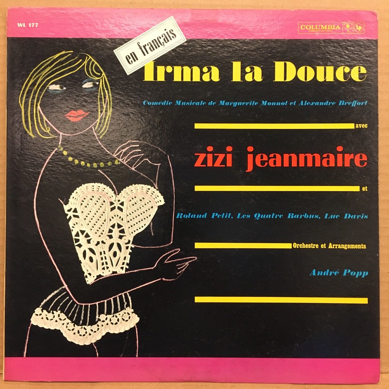 IRMA LA DOUCE (EN FRANÇAIS) ZIZI JEANMARIE, ROLAND PETIT, LES QUATRE BARBUS.. ANDRE POPP 2.EL PLAK