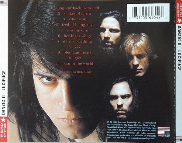 DANZIG – DANZIG II / LUCIFUGE (1990) - CD REISSUE JEWEL CASE AMBALAJINDA SIFIR