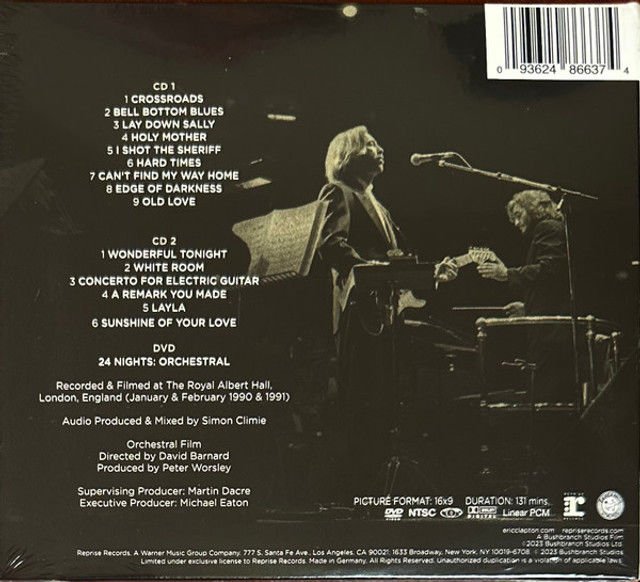 ERIC CLAPTON – 24 NIGHTS: ORCHESTRAL (1991) - 2023 DIGIPAK 2xCD+DVD SIFIR
