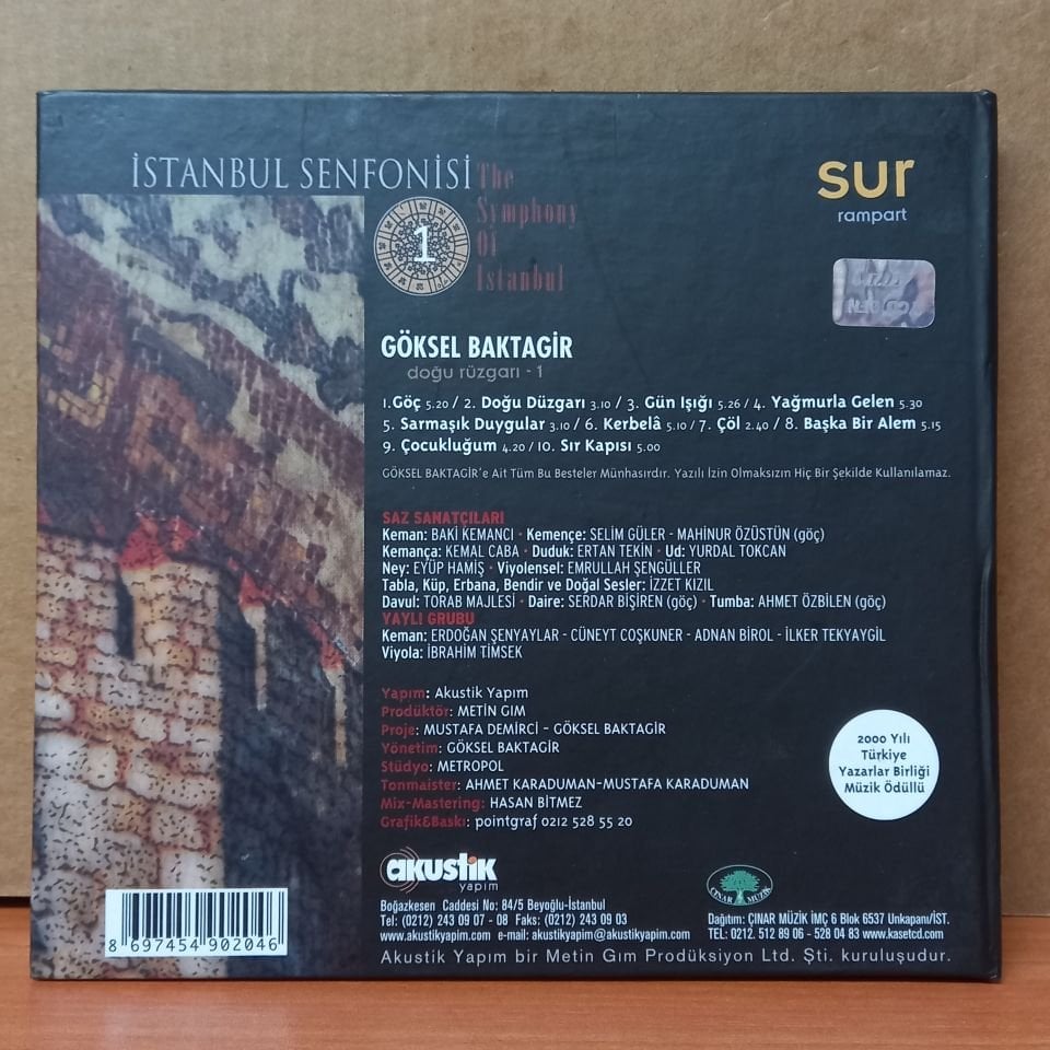 GÖKSEL BAKTAGİR - SUR / DOĞU RÜZGARI 1 / İSTANBUL SENFONİSİ (1999) - CD 2.EL