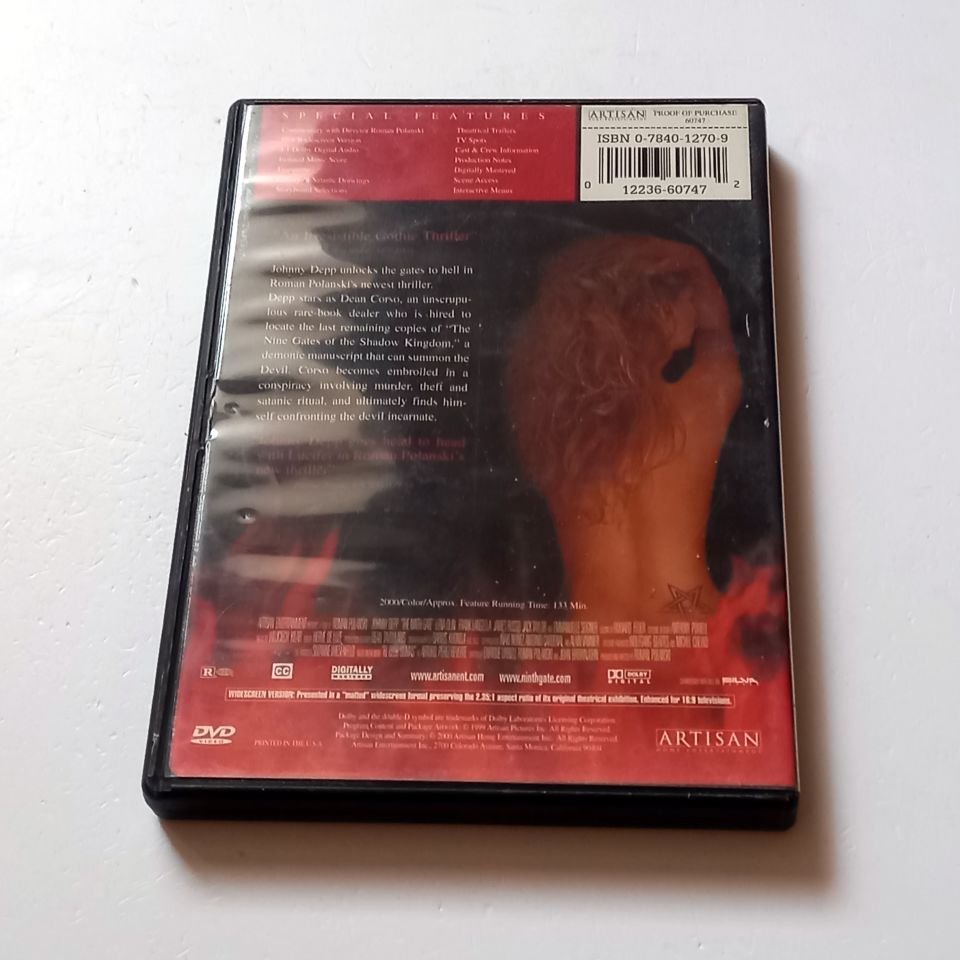 THE NINTH GATE - JOHNNY DEPP, LENA OLIN, FRANK LANGELLA - YÖN.: ROMAN POLANSKI - DVD 1.BÖLGE TÜRKÇE ALTYAZI YOKTUR 2.EL