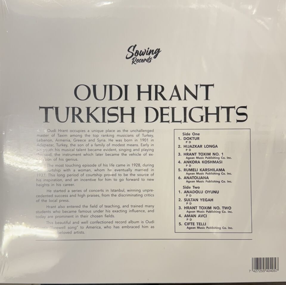 OUDI HRANT (UDİ HRANT) - TURKISH DELIGHTS - LP 2024 LIMITED CLEAR VINYL SIFIR PLAK