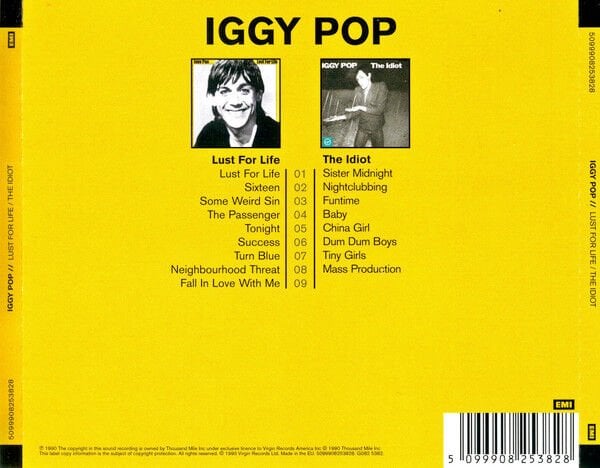 IGGY POP – LUST FOR LIFE / THE IDIOT (1990) - 2CD REISSUE JEWEL CASE AMBALAJINDA SIFIR