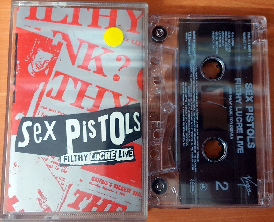 SEX PISTOLS - FILTHY LUCRE LIVE CASSETTE MADE IN HOLLAND ''USED''