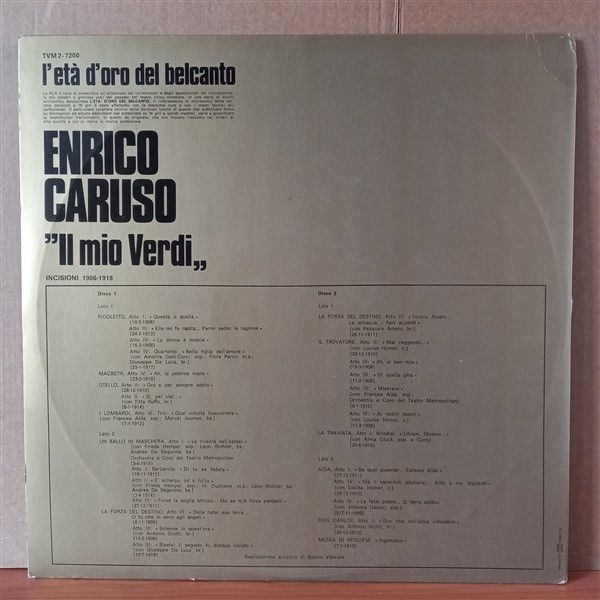 ENRICO CARUSO – IL MIO VERDI (1976) - 2LP 2.EL PLAK