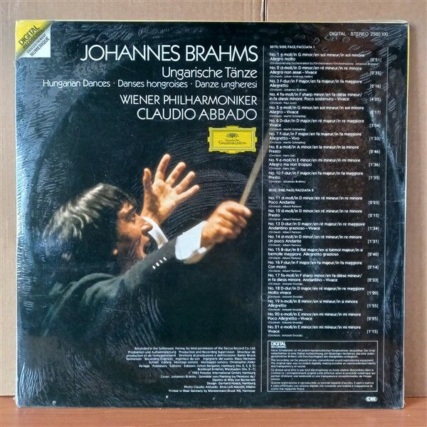 BRAHMS: 21 UNGARISCHE TANZE / WIENER PHILHARMONIKER, CLAUDIO ABBADO (1983) - LP DÖNEM BASKISI SIFIR PLAK