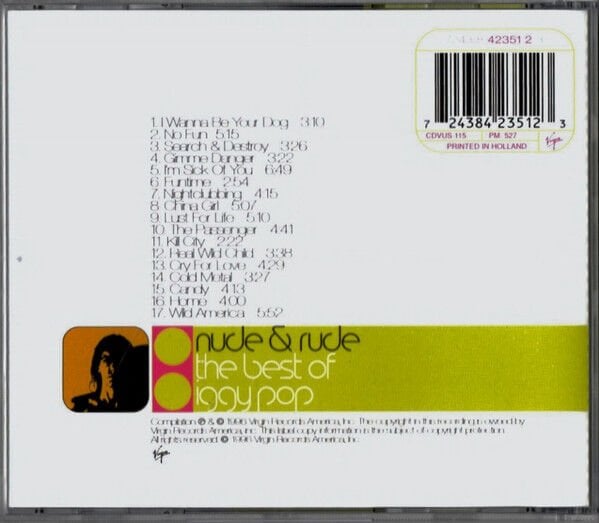 IGGY POP – NUDE & RUDE: THE BEST OF IGGY POP (1996) - CD REISSUE JEWEL CASE AMBALAJINDA SIFIR