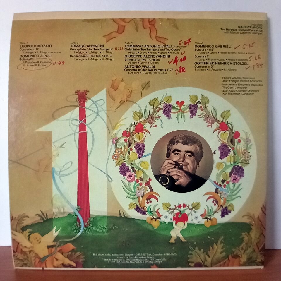 MAURICE ANDRE – TEN BAROQUE TRUMPET CONCERTOS (1977) - 2LP 2.EL PLAK