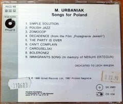 MICHAL URBANIAK - SONGS FOR POLAND (1989) 1991 POLSKIE NAGRANIA REISSUE ARISTA RECORDS / MADE IN HUNGARY CD 2.EL