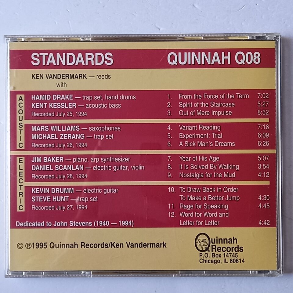 KEN VANDERMARK – STANDARDS (1995) - CD İMZALI 2.EL