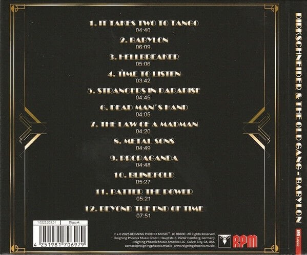 DIRKSCHNEIDER & THE OLD GANG – BABYLON (2025) - CD DIGIPAK AMBALAJINDA SIFIR
