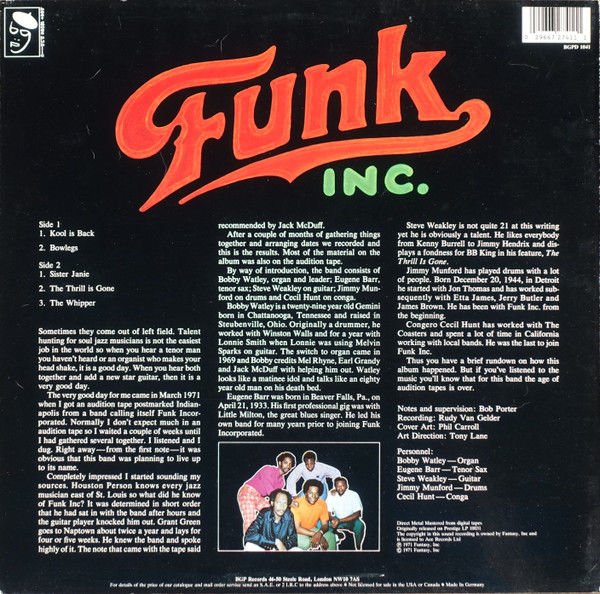 FUNK INC - FUNK INC (1971) - LP REISSUE SOUL FUNK SIFIR PLAK