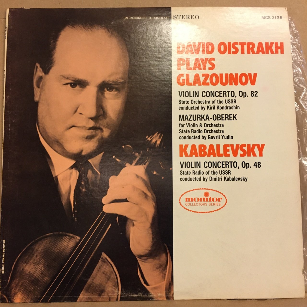 DAVID OISTRAKH PLAYS GLAZOUNOV / KABALEVSKY VIOLIN CONCERTO 2.EL PLAK