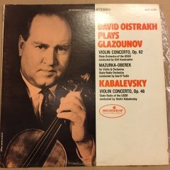 DAVID OISTRAKH PLAYS GLAZOUNOV / KABALEVSKY VIOLIN CONCERTO 2.EL PLAK