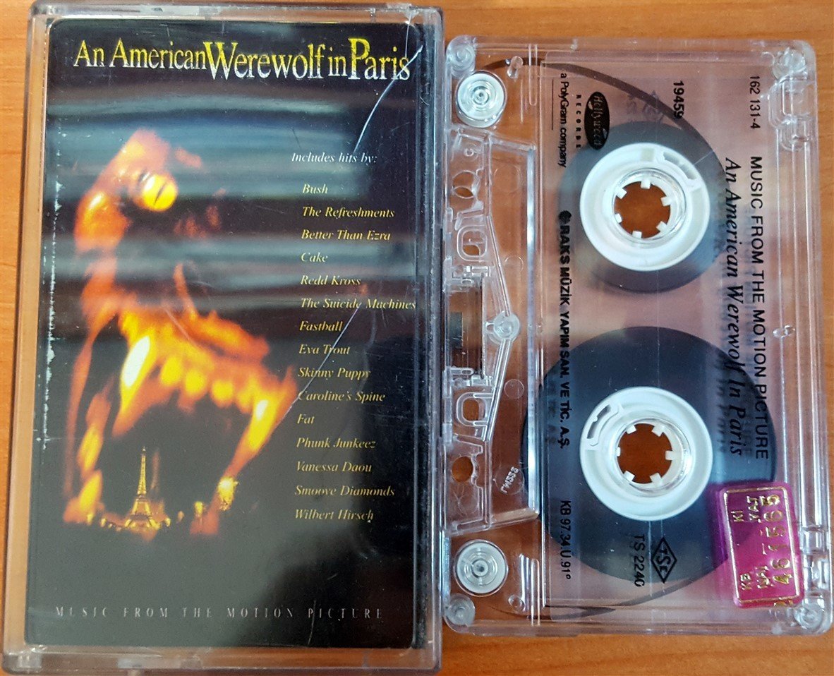 AN AMERICAN WEREWOLF IN PARIS SOUNDTRACK / BUSH, CAKE, FASTBALL, SKINNY PUPPY (1997) RAKS KASET 2.EL