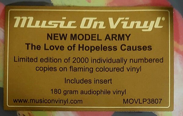 NEW MODEL ARMY - THE LOVE OF HOPELESS CAUSES (1993) - LP 2025 LIMITED EDITION 180GR COLORED SIFIR PLAK