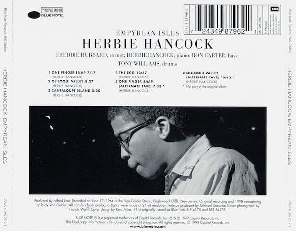 HERBIE HANCOCK – EMPYREAN ISLES (1964) - CD REMASTERED 1999 REISSUE JEWEL CASE AMBALAJINDA SIFIR