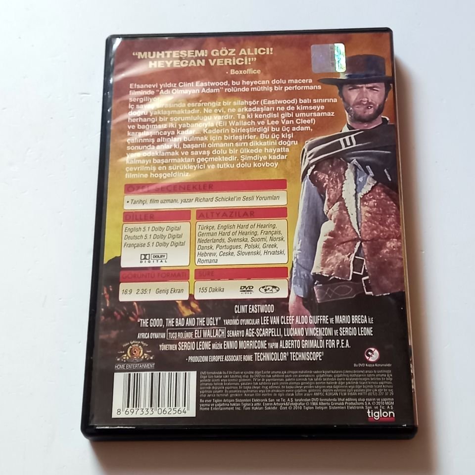 THE GOOD, THE BAD AND THE UGLY - İYİ, KÖTÜ VE ÇİRKİN - CLINT EASTWOOD, LEE VAN CLEEF, ELI WALLACH, YÖN.: SERGIO LEONE  - DVD 2.EL