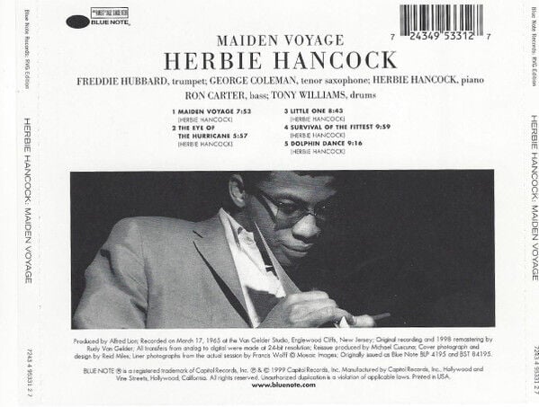 HERBIE HANCOCK – MAIDEN VOYAGE (1965) - CD REMASTERED 1999 REISSUE JEWEL CASE AMBALAJINDA SIFIR
